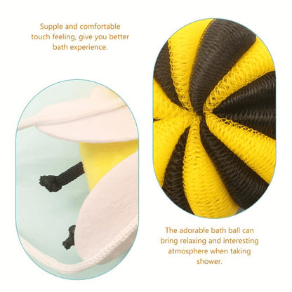 Bee Loofah Sponge Cartoon Bee Bath Sponge Shower Sponge Balls Shower Washing Exfoliating