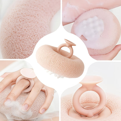 2pcs Ultra-Soft Sunflower Bath Balls with Suction Cups - 2-in-1 Exfoliating Sponge & Cleaning Brush for Men and Women